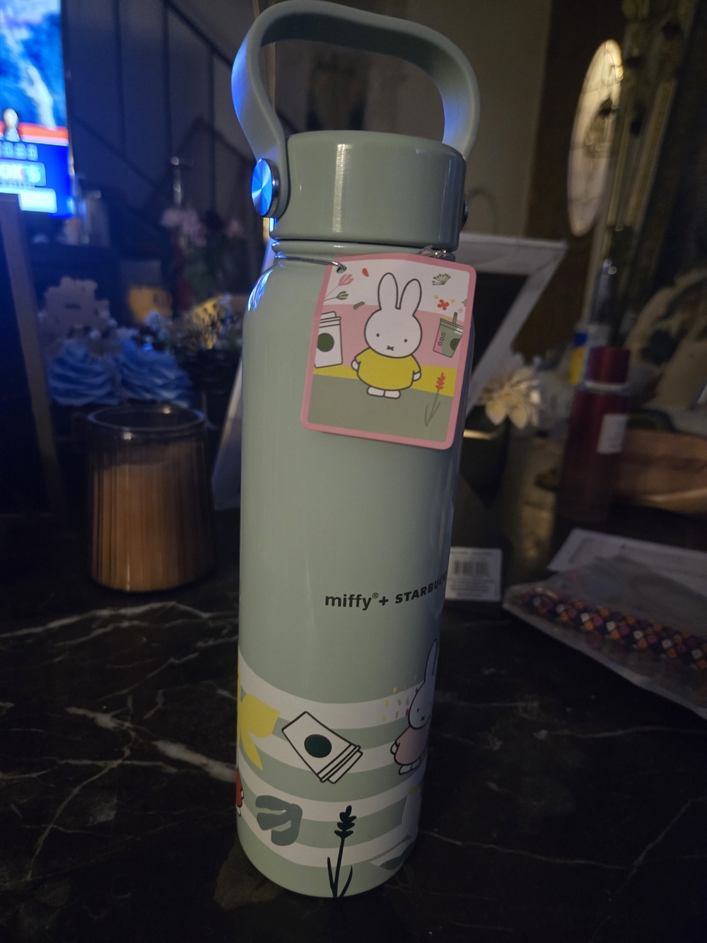 miffy x STARBUCKS Pastel Green Water Bottle